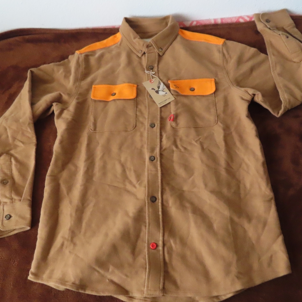 NEW Duck Camp Lightweight Hunting Shirt Brown Long Sleeve Button Down M ls300
